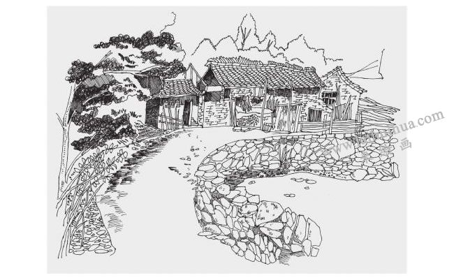 山村居民風(fēng)景速寫