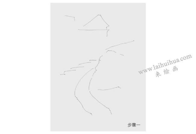 石板村風(fēng)景速寫作畫步驟01