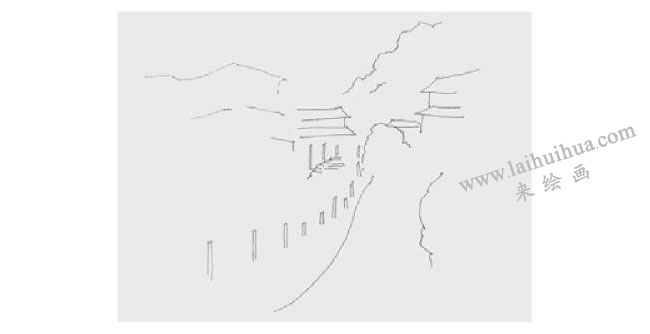 苗寨風(fēng)景速寫畫法步驟01