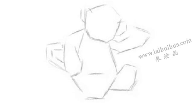 小猴子毛絨玩具素描畫法步驟01