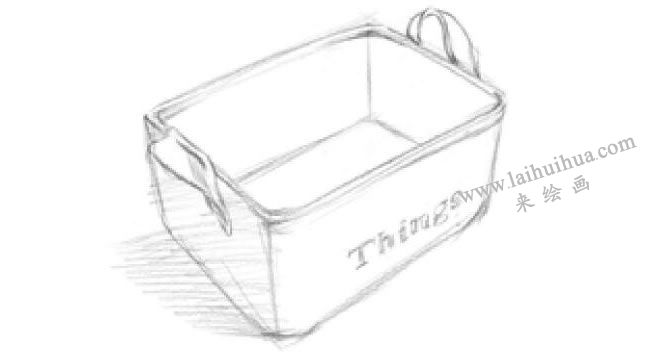 收納盒素描畫法步驟03