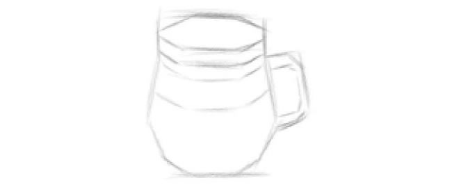 玻璃杯素描畫法步驟圖解02