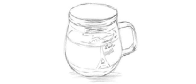 玻璃杯素描畫法步驟圖解03