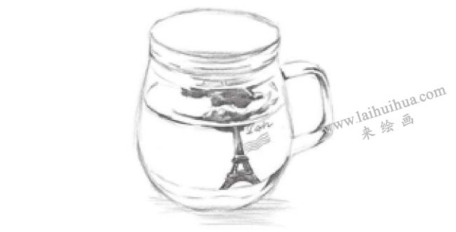 玻璃杯素描畫法步驟圖解04