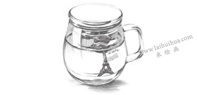 玻璃杯素描畫法步驟圖解06