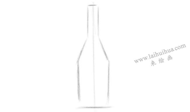 黑色的酒瓶素描畫法步驟01