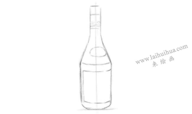 黑色的酒瓶素描畫法步驟02