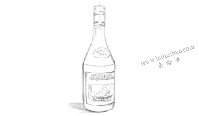 黑色的酒瓶素描畫法步驟03