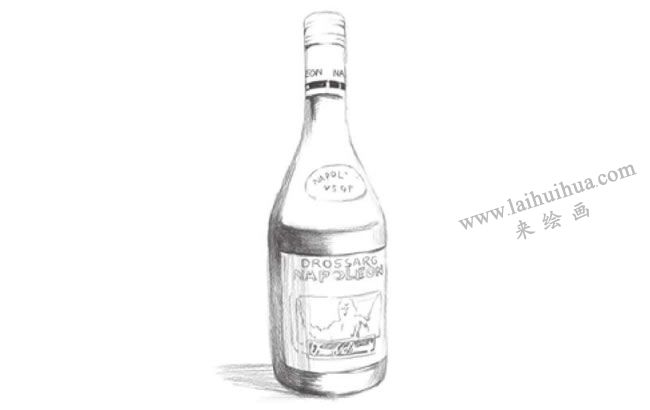 黑色的酒瓶素描畫法步驟04