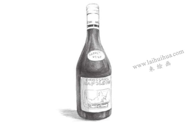 黑色的酒瓶素描畫法步驟06