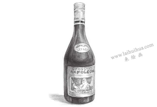 黑色的酒瓶素描畫