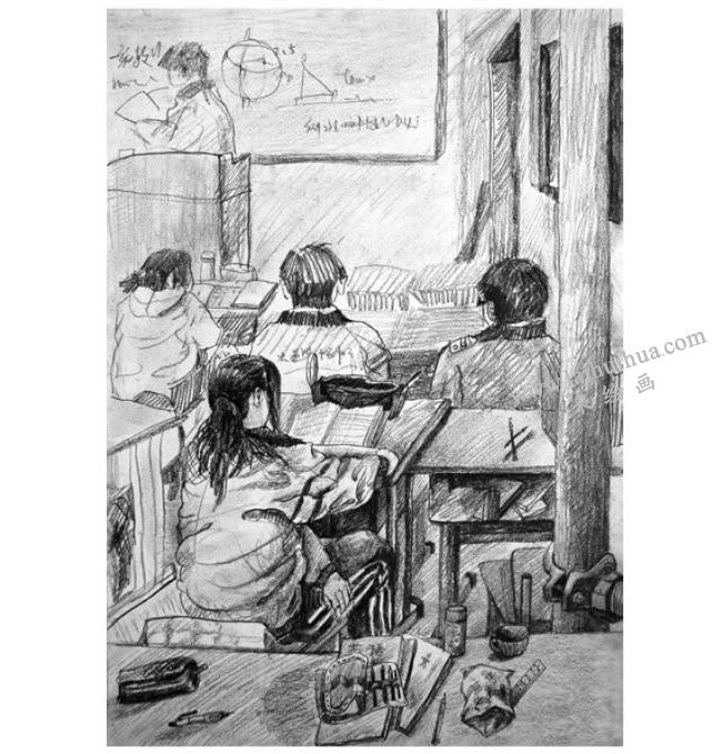 多人場景速寫構(gòu)圖的對比呼應(yīng)，虛實相生