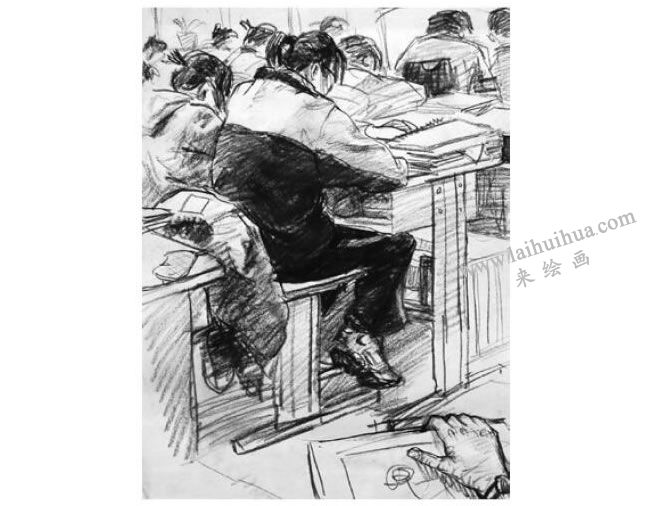 多人場景速寫構(gòu)圖的整體聯(lián)系，比例協(xié)調(diào)