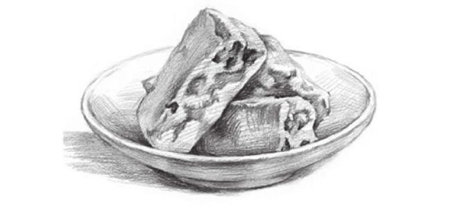 點心的素描畫