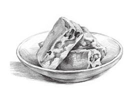 點心的素描畫法步驟