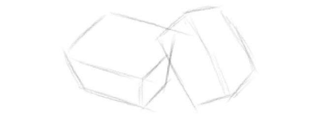 方形紙杯蛋糕素描畫法步驟01