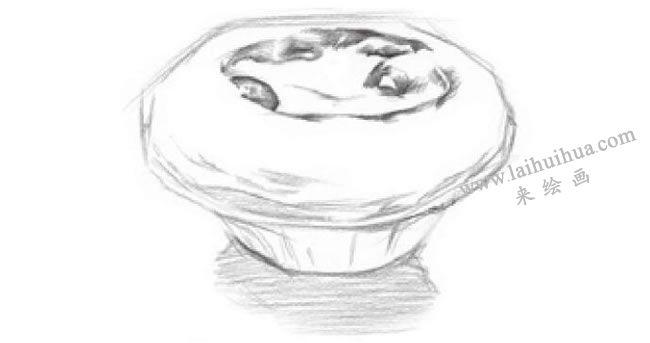 蛋撻的素描畫法步驟03