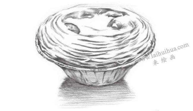 蛋撻的素描畫法步驟06