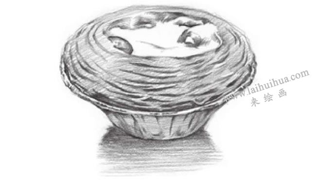 蛋撻的素描畫法步驟07