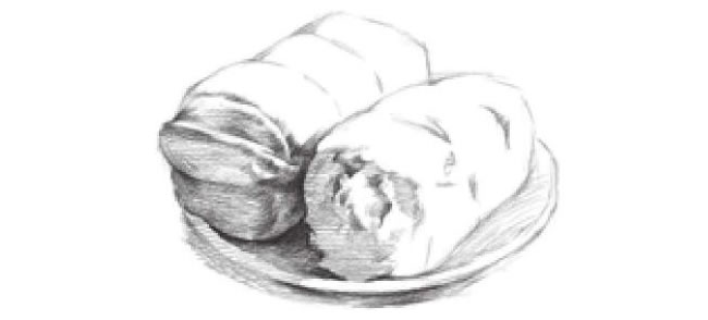 面包的素描畫法步驟04