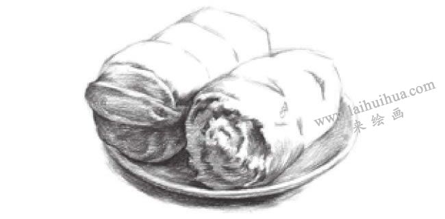 面包的素描畫法步驟05