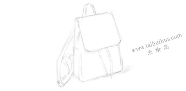 雙肩背包的素描畫法步驟02