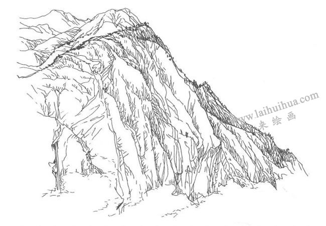 《通山九宮山》鋼筆風(fēng)景速寫作畫步驟03