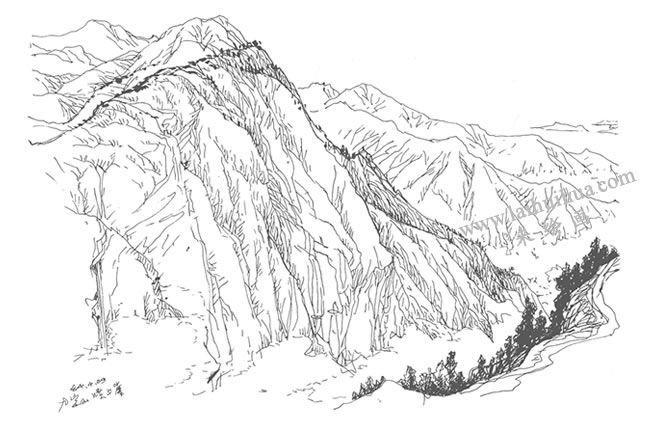 《通山九宮山》鋼筆風(fēng)景速寫