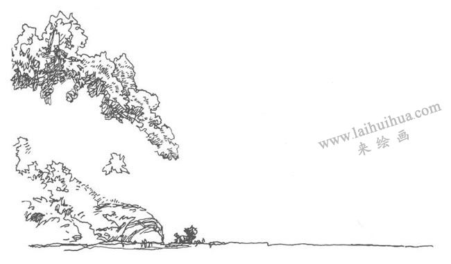 《西湖邊的老別墅》鋼筆風(fēng)景速寫作畫步驟01