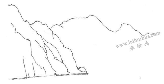 《三峽巫溪》鋼筆風(fēng)景速寫作畫步驟01