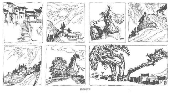 鋼筆風(fēng)景速寫(xiě)構(gòu)圖方法解析