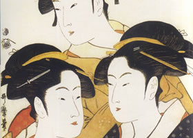 喜多川歌磨《高名三美圖》綿繪名畫