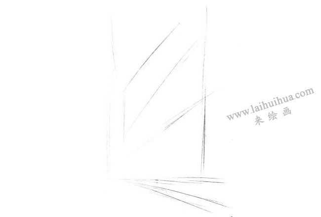 都市建筑的素描畫法步驟01