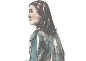 女模特兒寫意人物畫
