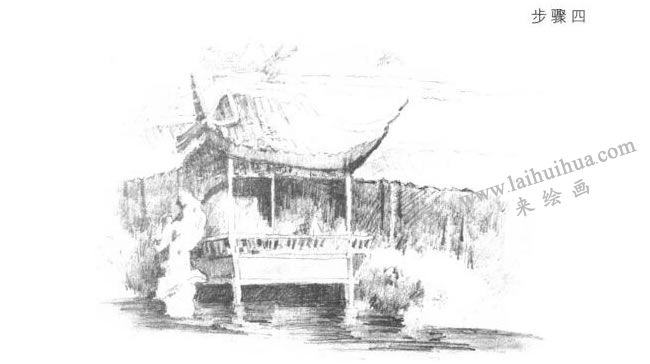 傳統(tǒng)建筑（亭臺）素描畫法