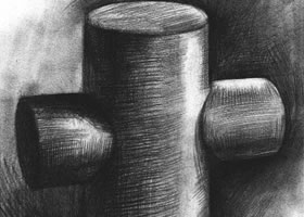 十字圓柱體的素描畫法步驟