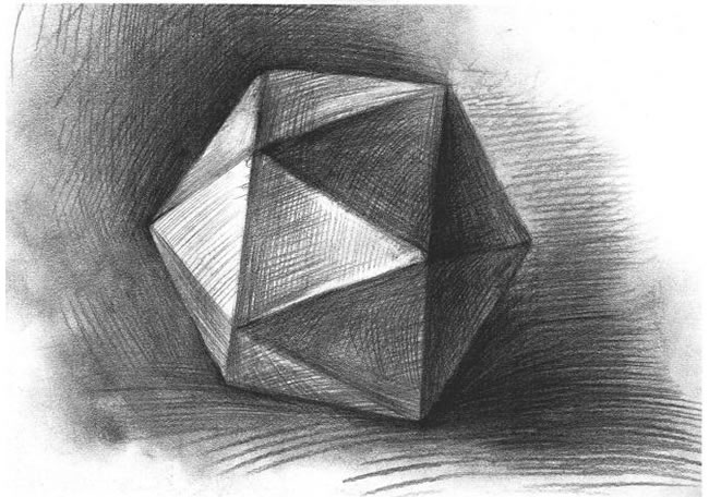 正二十面體的素描畫法