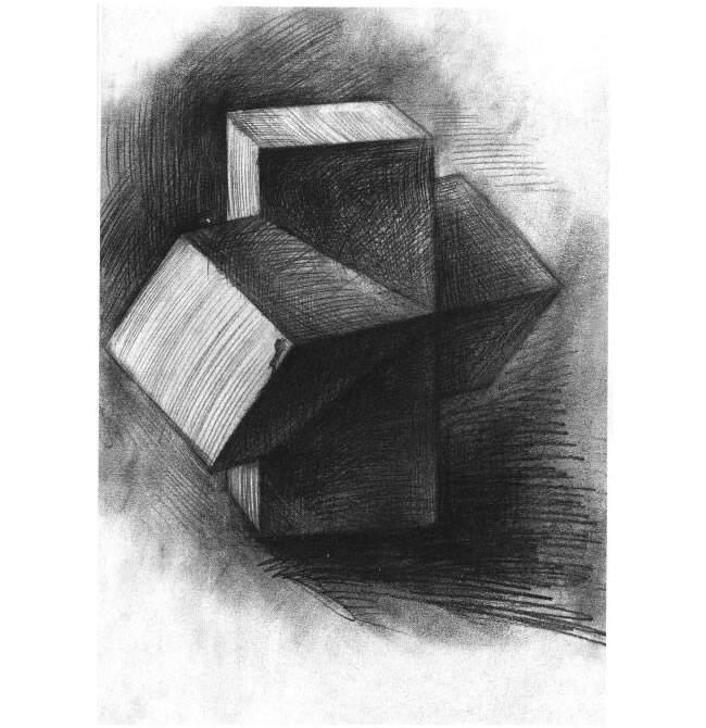 十字穿插體的素描畫法