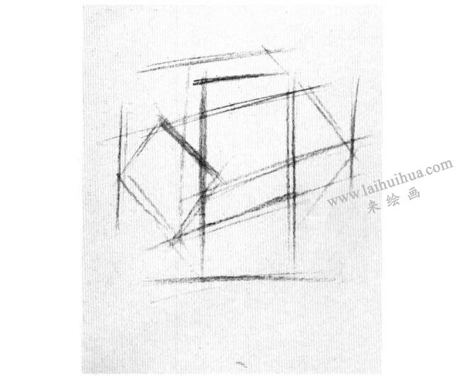 十字穿插體的素描畫法步驟01