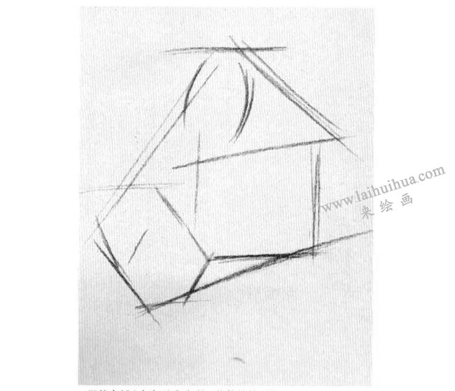 三個(gè)幾何體組合素描寫生作畫步驟01