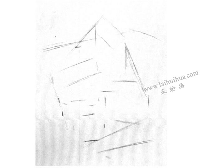 四個幾何體組合素描寫生作畫步驟01