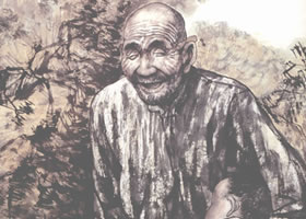 金秋的喜悅寫意人物畫