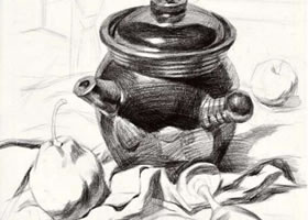 器皿類組合靜物素描畫法