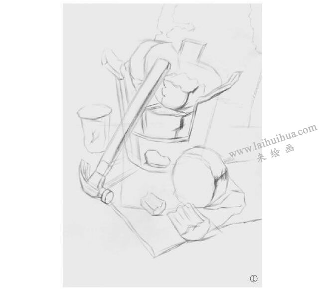 灶具素描畫法步驟01
