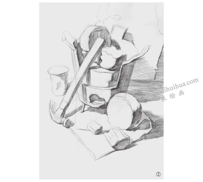 灶具素描畫法步驟02