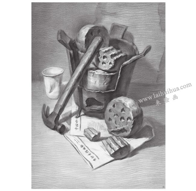 灶具素描畫