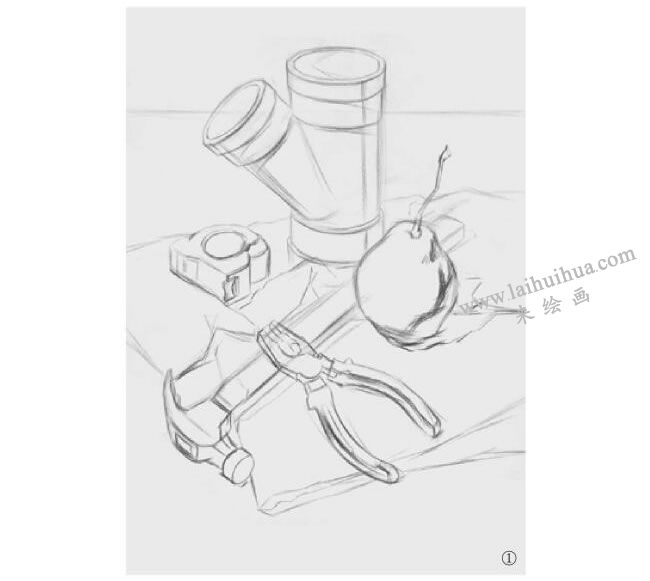 工具的素描畫法步驟01