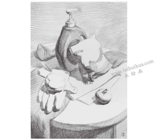 洗潔用品組合素描畫法步驟03