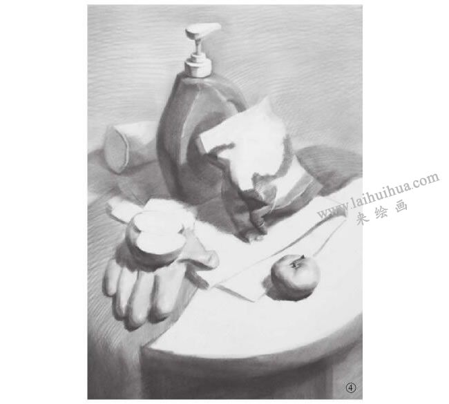 洗潔用品組合素描畫法步驟04