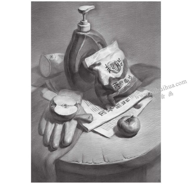 洗潔用品組合素描畫